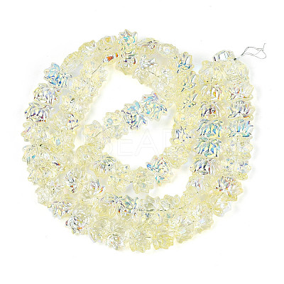 Baking Paint Electroplate Transparent Glass Beads Strands EGLA-N020-04H-1