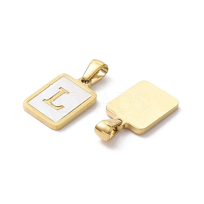 Ion Plating(IP) 304 Stainless Steel Pave Shell Pendants STAS-G327-01G-L-1