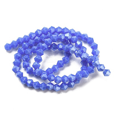 Opaque Solid Color Electroplate Glass Beads Strands EGLA-A039-P4mm-A11-1