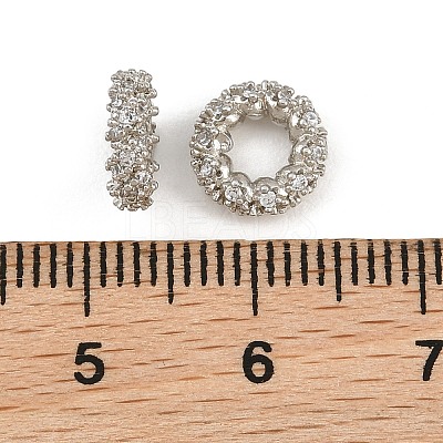 Brass Micro Pave Clear Cubic Zirconia Beads CU-CBA6A75-27P-1