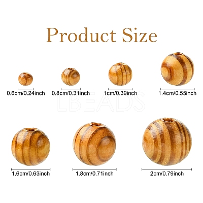 60Pcs Round Natural Wood Beads WOOD-YW0001-58A-1
