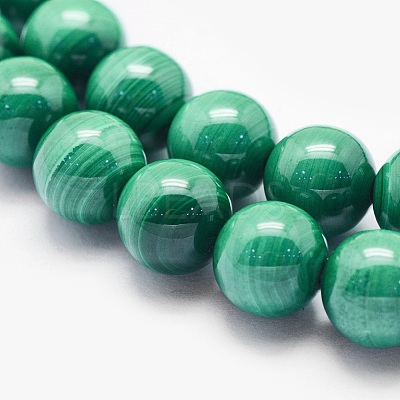 Natural Malachite Beads Strands G-O166-07A-12mm-1