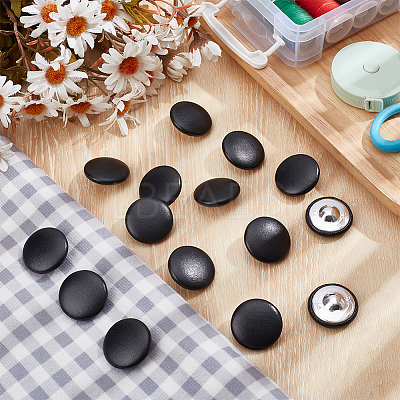 30Pcs Imitation Leather Snap Bottons BUTT-NB0001-90E-1