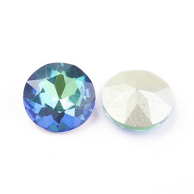 Pointed Back & Back Plated Glass Rhinestone Cabochons RGLA-J012-10mm-001SP-1