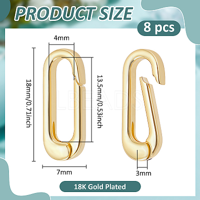 8Pcs Brass Spring Gate Rings KK-BC0015-69G-1