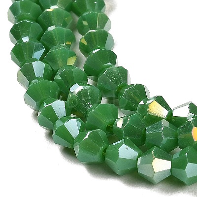 Opaque Solid Color Electroplate Glass Beads Strands GLAA-F029-P4mm-A08-1