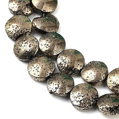 Electroplated Natural Lava Rock Beads Strands G-K388-01I-1