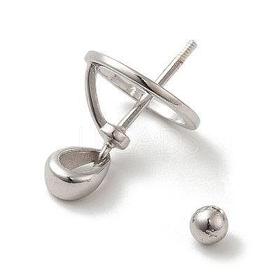 Anti-Tarnish Rhodium Plated 925 Sterling Silver Locket Style Planet Pinch Bails STER-NH0001-55B-P-1