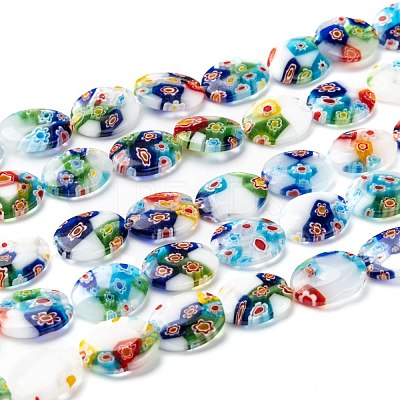 Handmade Millefiori Glass Beads Strands X-LK137-1