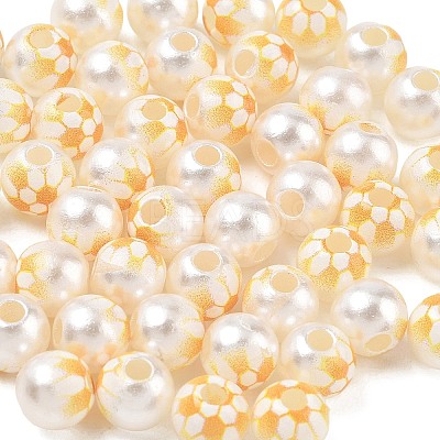 Sports Printed ABS Plastic Beads PL-CBA1C22-03-1