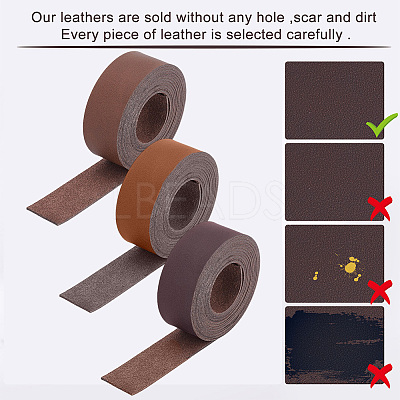 3 Rolls 3 Colors Flat PU Leather Cord LC-GF0001-15A-1