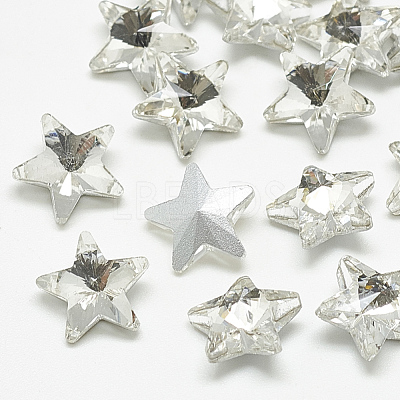 Pointed Back Glass Rhinestone Cabochons RGLA-T085-10mm-01-1