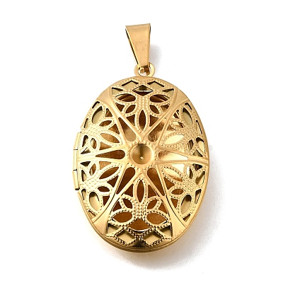 316 Stainless Steel Locket Pendants STAS-C123-01A-G-1