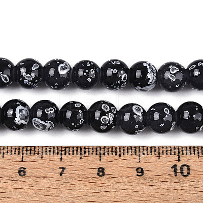 Baking Paint Glass Beads Strands DGLA-N015-8mm-10-1