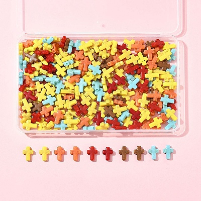 250Pcs Crackle Opaque Acrylic Beads OACR-FS0002-22-1