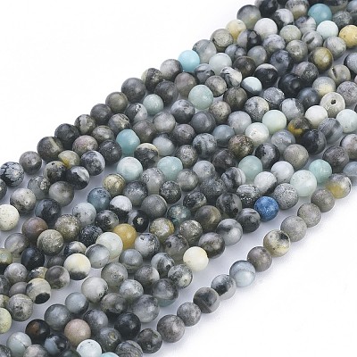 Natural Flower Amazonite Beads Strands G-L555-03-6mm-1