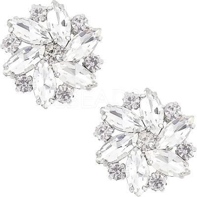 Alloy Rhinestone Shoe Clip Findings FIND-FG0001-02P-1
