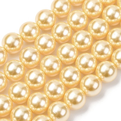 Electroplated Shell Pearl Beads Strands BSHE-G041-10mm-01-1