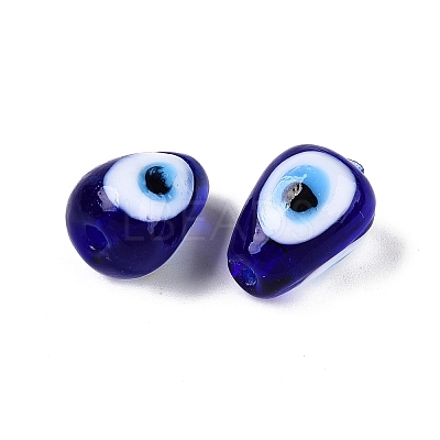 Handmade Evil Eye Lampwork Beads LAMP-T021-16B-1