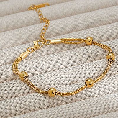 304 Stainless Steel Multi-strand Bracelets BJEW-Q040-01G-1