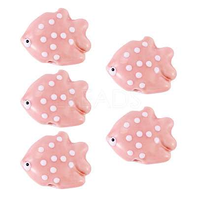 5Pcs Handmade Porcelain Beads PORC-TADJ0001-05I-1
