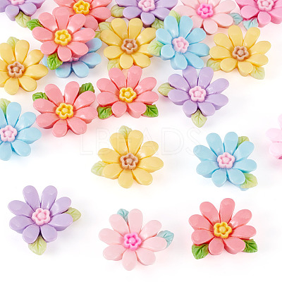 20pcs Opaque Resin Cabochons RESI-TADJ0001-08B-1