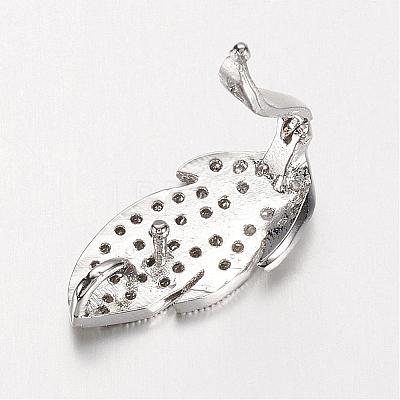 Brass Micro Pave Cubic Zirconia Enhancer Shortener Bails ZIRC-P048-10P-1