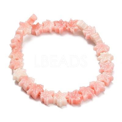 Synthetic Coral Dyed Carved Beads BSHE-H114-02D-1