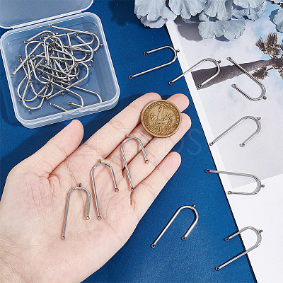 30Pcs 304 Stainless Steel Asymmetric Length Chandelier Component Links STAS-UN0049-34-1