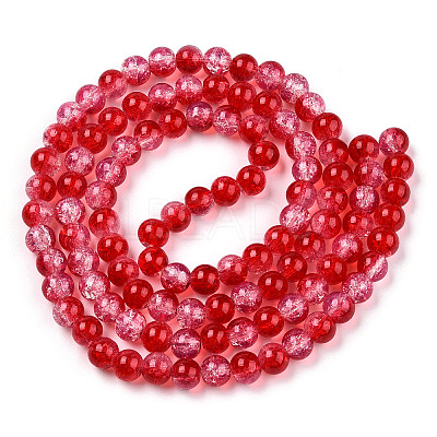 Transparent Crackle Baking Paint Glass Beads Strands X2-DGLA-T003-01A-08-1