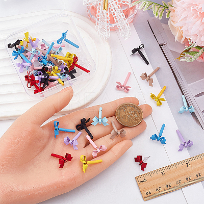 48Pcs 8 Colors Alloy Stud Earring Findings EJEW-SP0001-22-1