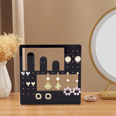 Opaque Acrylic Earring Display Stands EDIS-WH0016-017B-1