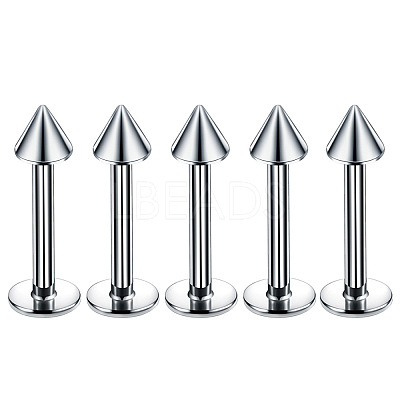 304 Stainless Steel Cone Internally Threaded Labrets for Women Men WG9B6EB-06-1