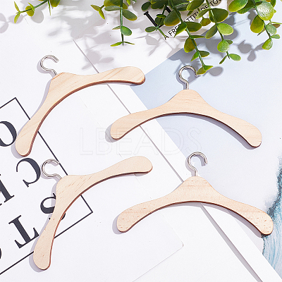 12Pcs Wood Doll Clothes Hangers AJEW-GO0001-22A-1