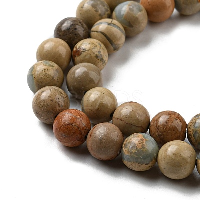 Natural Aqua Terra Jasper Beads Strands G-E444-14B-6mm-1