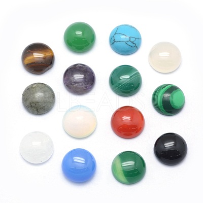 Natural & Synthetic Mixed Gemstone Cabochons X-G-P393-R-6mm-1