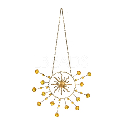 304 Stainless Steel Sun Shape Hanging Suncatcher HJEW-JM05031-01-1