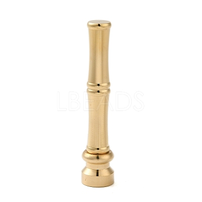 Golden Tone Brass Wax Seal Stamp Head with Bamboo Stick Shaped Handle LS-STAM-K001-05G-G-1