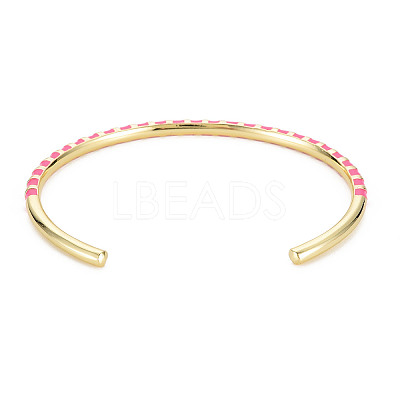 Twisted Brass Enamel Cuff Bangle X-BJEW-T020-02D-NF-1