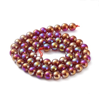 Electroplated Natural Red Agate Beads Strands G-Z038-B04-01AB-1