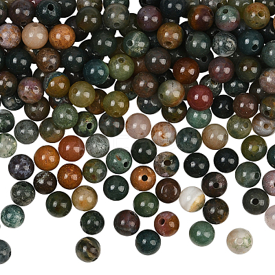 200Pcs Natural Indian Agate Beads G-SP0001-20A-1