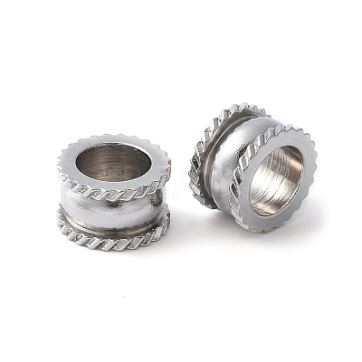 201 Stainless Steel European Beads STAS-Z124-06B-P-1