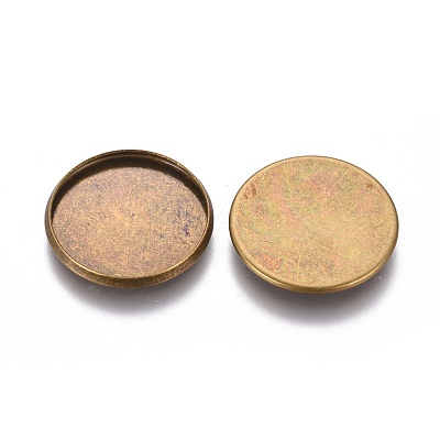 Brass Plain Edge Bezel Cups X-KK-L005-A-AB-NF-1