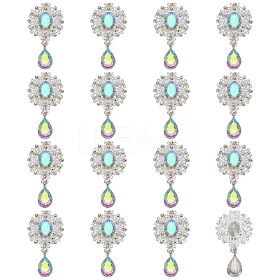 16Pcs Alloy Rhinestone Cabochons FIND-FG0004-26C-1