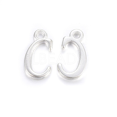 Silver Color Plated Alloy Letter Pendants PALLOY-J718-01S-C-1