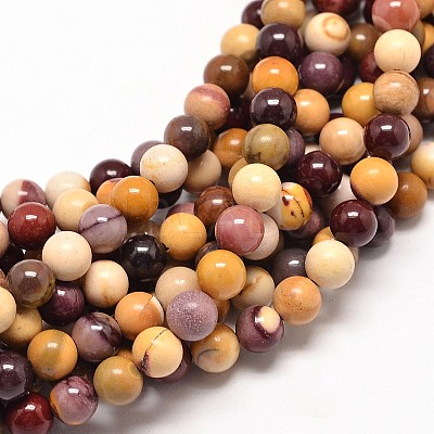 Natural Mookaite Round Bead Strands G-P072-34-10mm-1