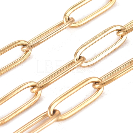 Vacuum Plating 304 Stainless Steel Paperclip Chains X-CHS-L022-02B-G-1