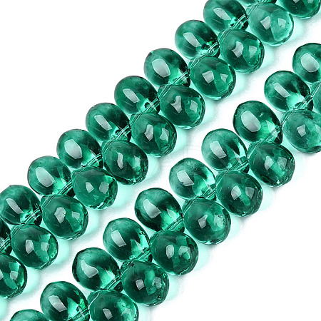 Baking Paint Transparent Glass Beads Strands GL-N005-02A-D08-1