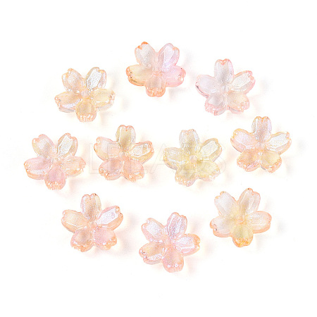 Baking Paint Transparent Glass Bead Caps DGLA-N014-06B-06-1