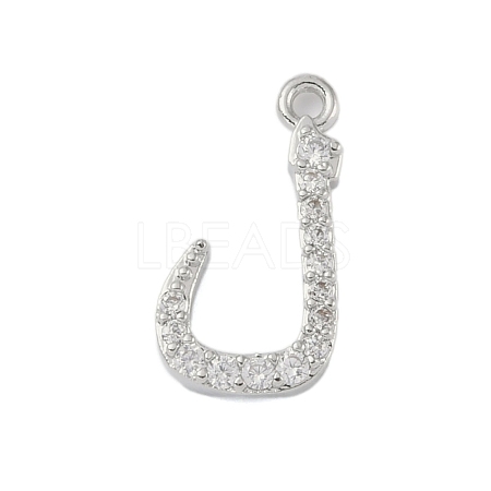 Rack Plating Brass Micro Pave Clear Cubic Zirconia Pendants KK-A224-03P-P-1